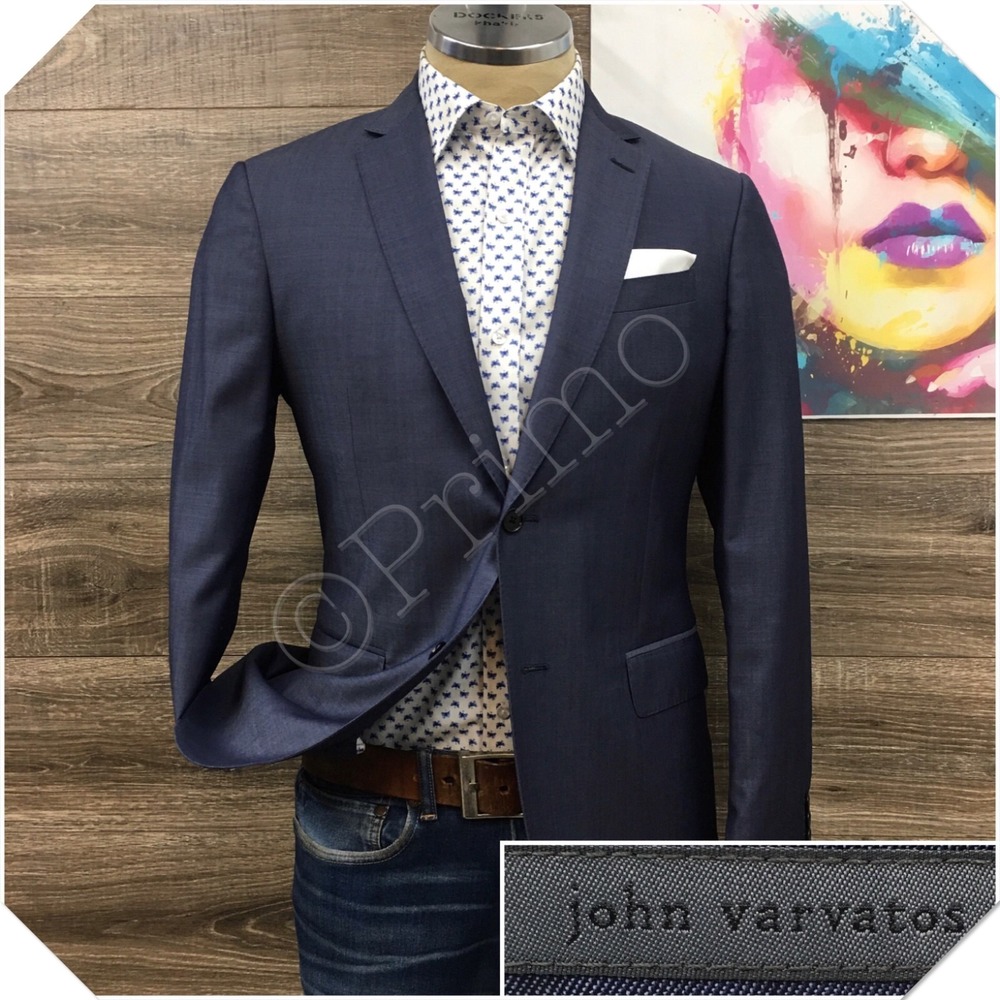 JOHN VARVATOS Mens Wool Blazer Sport‎ Coat Casual Jacket Size 38R Slim Fit Suit